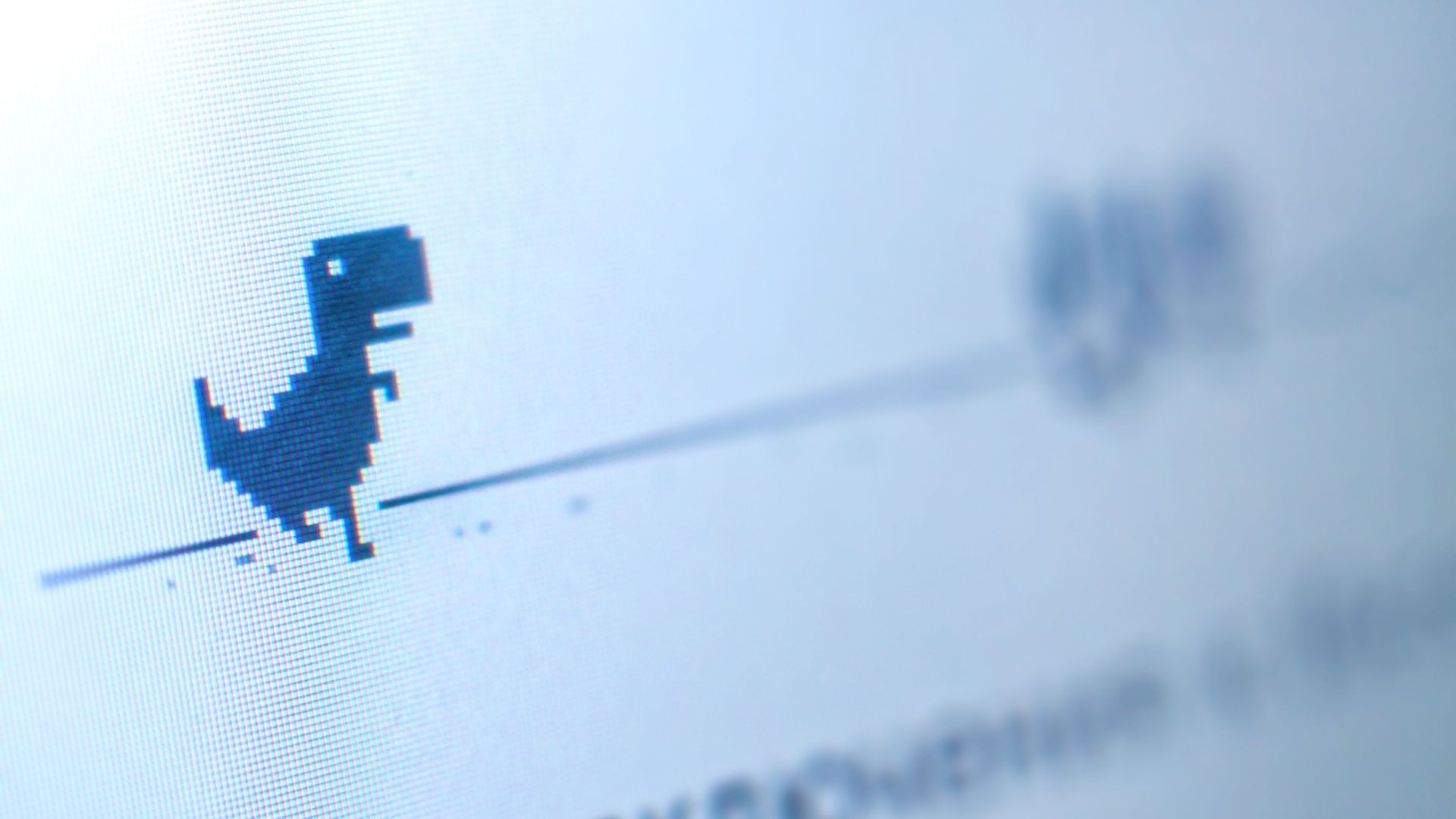 The game of dinosaur in Google Chrome.