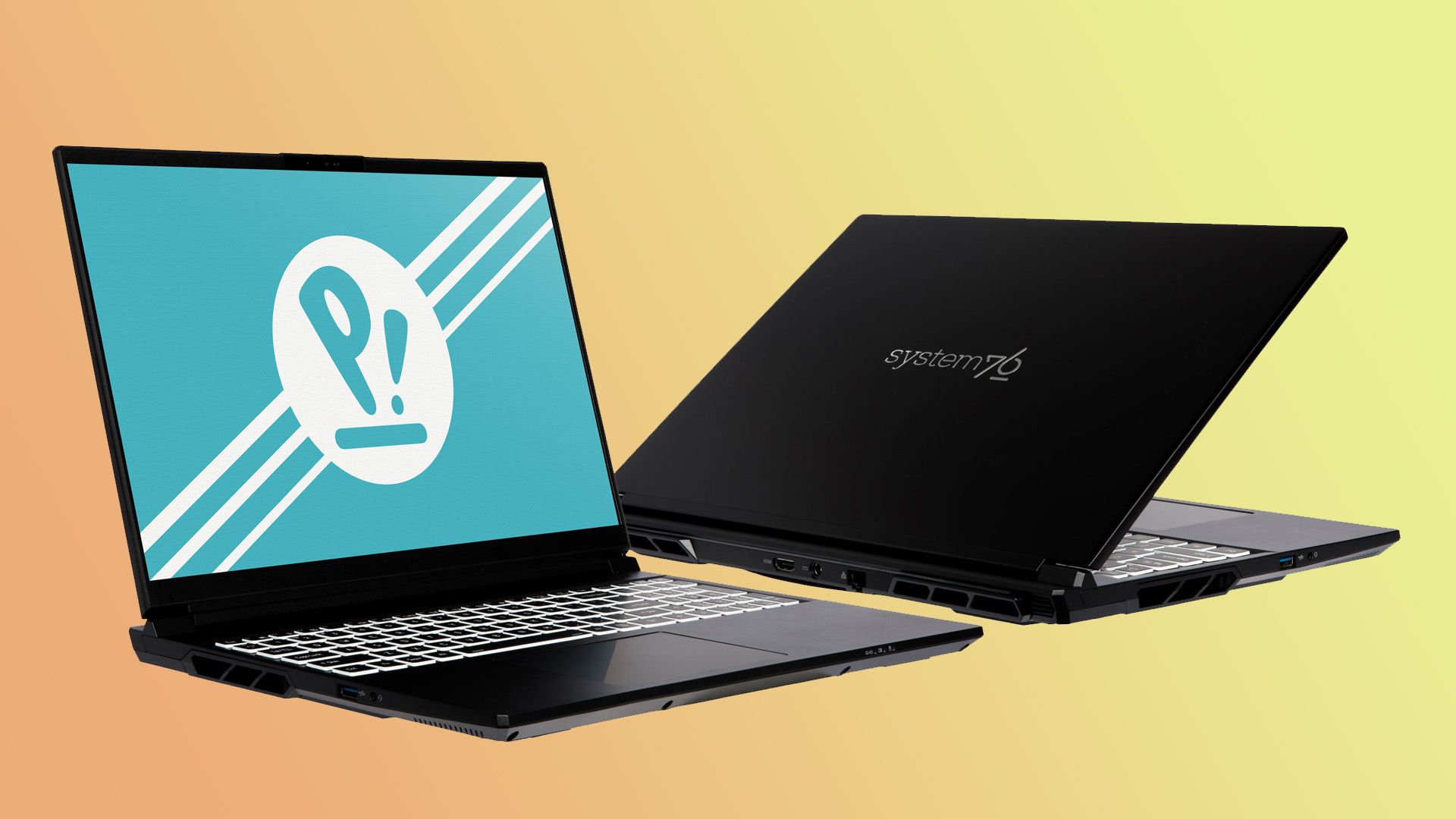 System76 Serval WS laptop front and back.