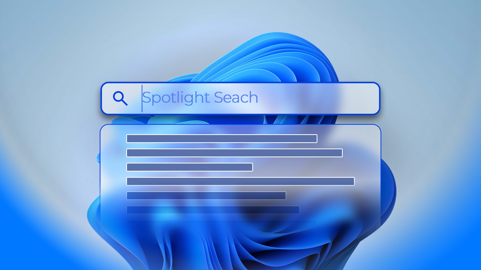 Windows 11 with the Spotlight Search feature.