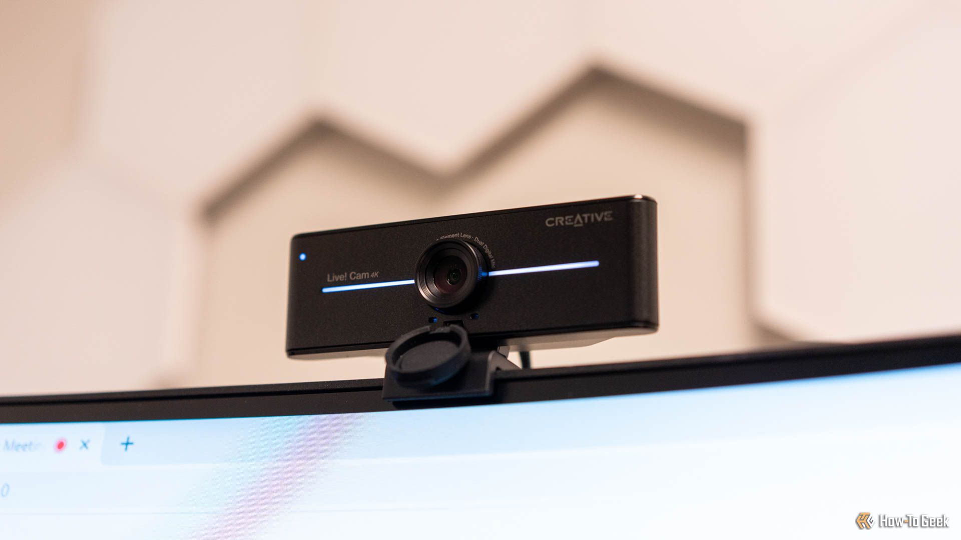 The Creative Live! Cam Sync 4K Webcam on a computer