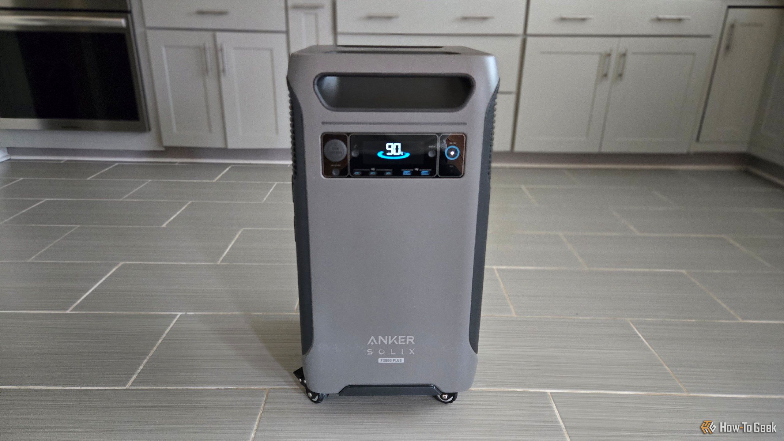The Anker F3800 Plus in a kitchen.