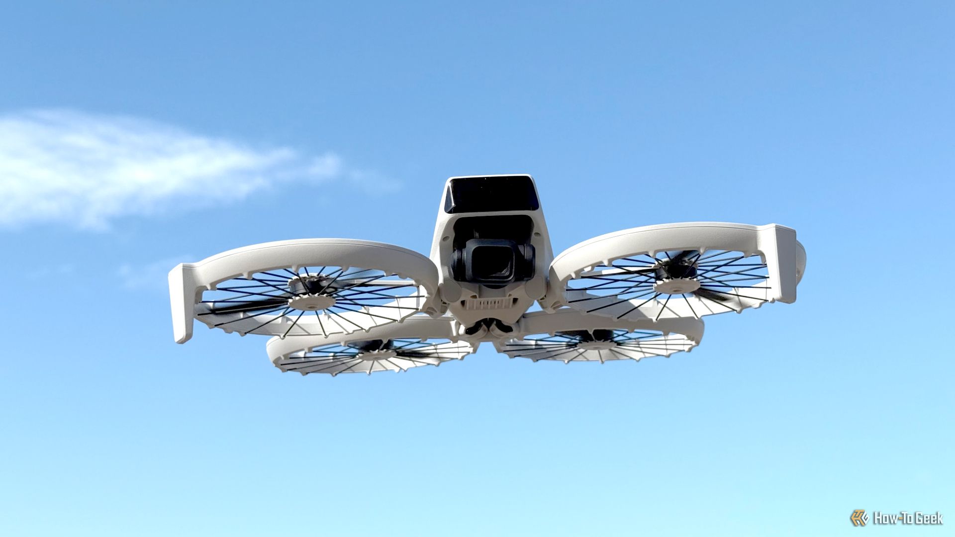 The DJI Flip in the air. 