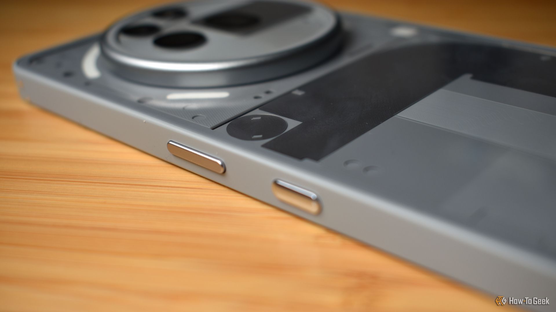 nothing phone 3a pro power and essential key with rear panel.